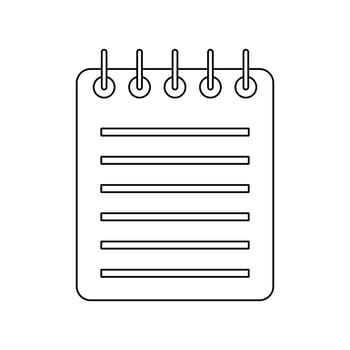 Outline spiral notebook icon. Diary for business. School notebook. vector
