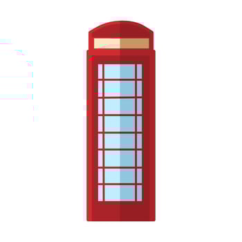 London phone booth. Red cabin, English telephone Street box. vector