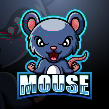 Mouse mascot esport logo design vector