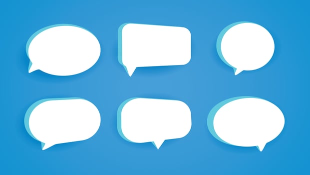 3D Speech bubbles blue set vector