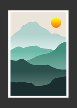 abstract mountain painting, Abstract background, Premium Vector