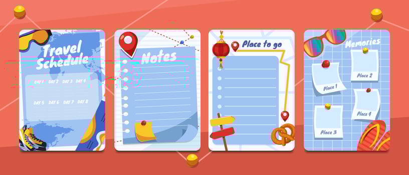 Fun Explore Travel Schedule Table Page vector