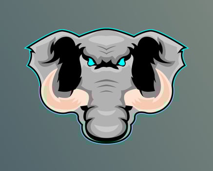 Illustration vector design of  elephants eSport logo template for your business or company