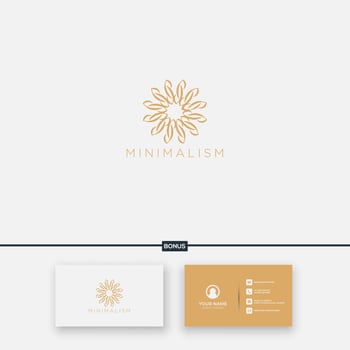 abstract minimalism circle pattern logo beauty vector