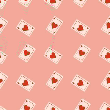 Game cards seamless pattern. Design gambling. Repeated texture in doodle style. vector