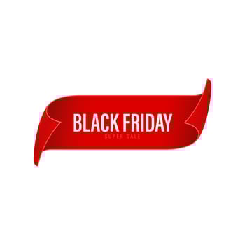 Black friday curved red ribbon vector