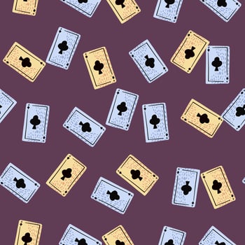 Game cards seamless pattern. Design gambling. vector
