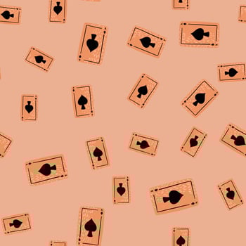 Game cards spades seamless pattern. Design gambling. vector