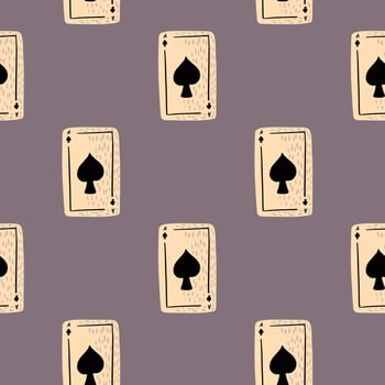 Game cards spades seamless pattern. Design gambling. vector