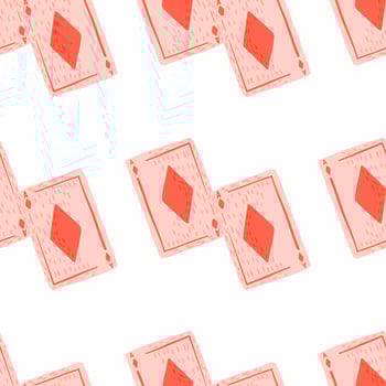 Game cards diamonds seamless pattern. Design gambling. vector