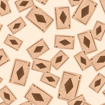 Game cards diamonds seamless pattern. Design gambling. vector
