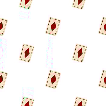 Game cards diamonds seamless pattern. Design gambling. vector