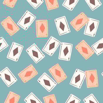 Game cards diamonds seamless pattern. Design gambling. vector