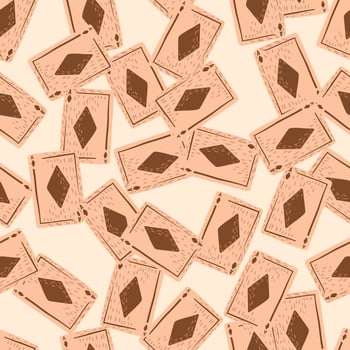 Game cards diamonds seamless pattern. Design gambling. vector