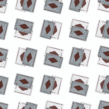 Game cards diamonds seamless pattern. Design gambling. vector