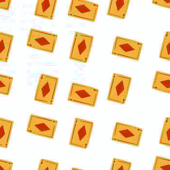 Game cards diamonds seamless pattern. Design gambling. vector