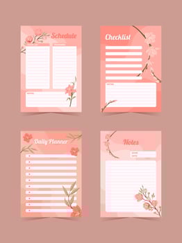Spring Cherry Blossom Journal Template vector