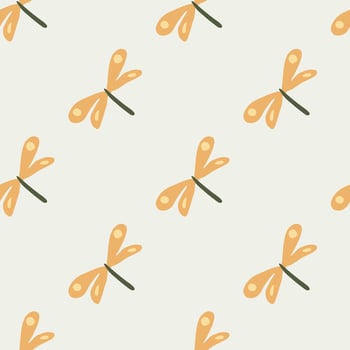 Geometric dragonfly seamless pattern on light background. Cute dragonflies wallpaper. vector