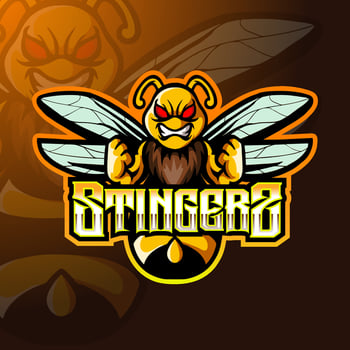Bee stingers mascot esport logo design. vector