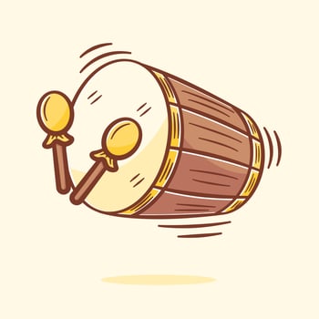 Hand drawn bedug cartoon illustration vector