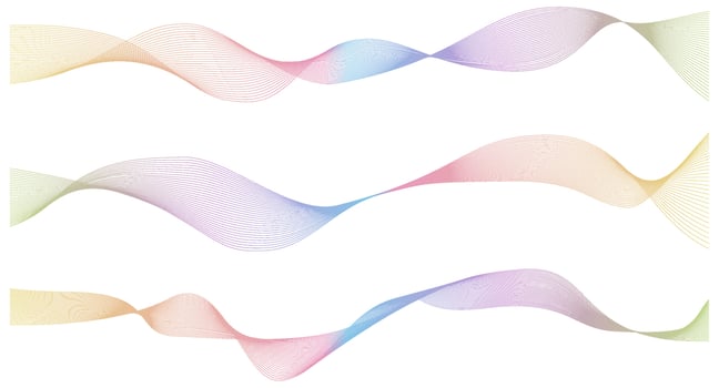Set bright dynamic wave lines. Abstract background. Vector multicolored template for design.