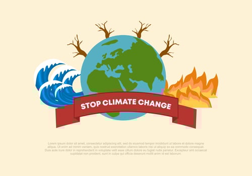 Climate change and saving the planet poster background. vector