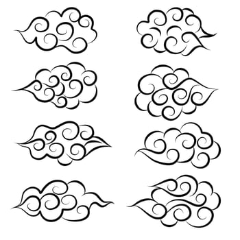 Japan art  cloud element vector