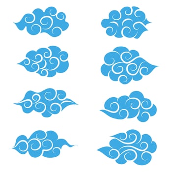 Japan art  cloud element vector