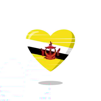 Brunei Darussalam flag shaped love illustration vector