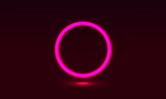 Futuristic Sci-Fi Abstract Neon Pink Light Shapes On Black Background. Exclusive wallpaper design for poster, brochure, presentation, website etc. vector