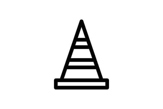 Traffic Cone Rescue Line Style Icon Free vector
