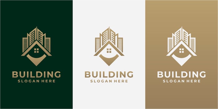 Architecture real estate logo elegant simple line art logo design template vector