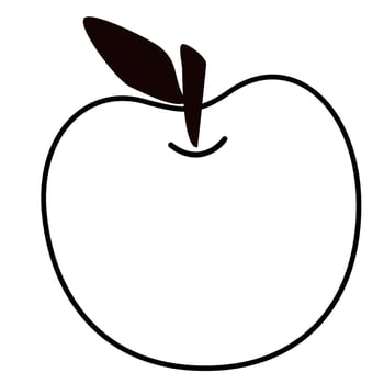 Line art Apple doodle. vector