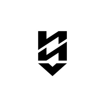 letter N and V logo. Security shield logo vector