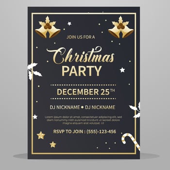 Christmas Party invitation template. Vector illustration