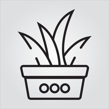 Isolated Outline Plant in Pot Scalable Vector Graphic