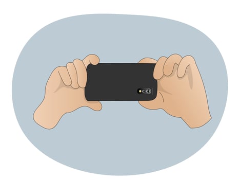 Mobile phone photography vector illustration