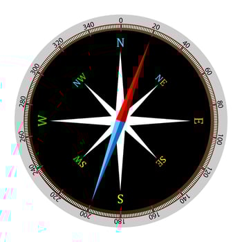 Circle Compass dial isolated white background vector