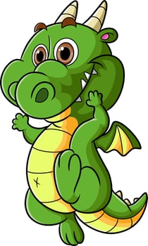 The healthy dragon is running very fast to catch prey vector