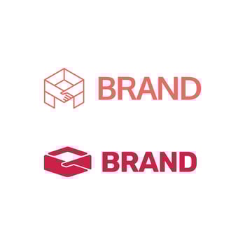 The handshake box logo is suitable for expedition businesses, shipping goods, etc vector