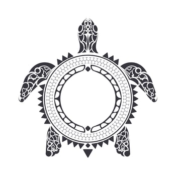Tribal Polynesian turtle pattern. Maori and Polynesian culture pattern. vector