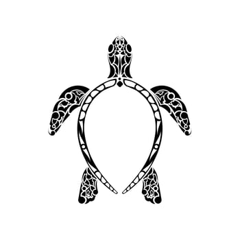 Tribal Polynesian turtle pattern. Maori and Polynesian culture pattern. Isolated. Vector illustration.