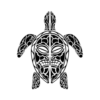 Maori turtle tattoo design. Isolated. . vector