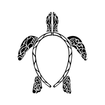 Polynesian style turtle tattoo. Black and white turtle tattoo. Maori tribal patterns. Isolated. vector
