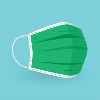 Ilustration of surgery medical mask green flat design vector