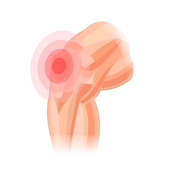 Human knee hurts. Pain in the knee. Arthritis. Human anatomy. Vector illustration isolated on white background.