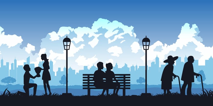 Silhouette of timeline of man and woman about couple life vector