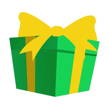 clip art of gift box with green color vector