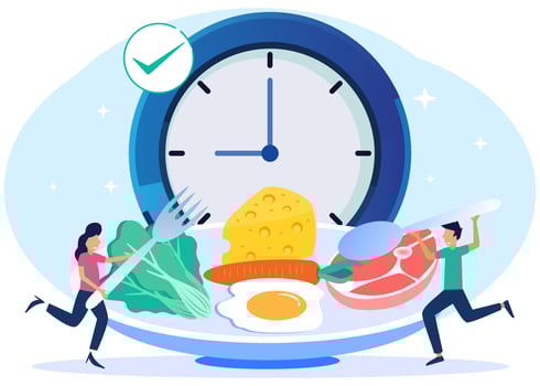 Illustration vector graphic cartoon character of healthy and balanced food