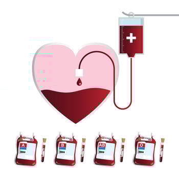 Donating blood from different blood types vector